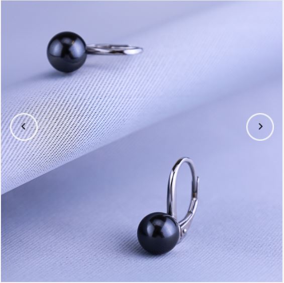 V6010,Silver 925, Tahity Black Pearls, Garnet
