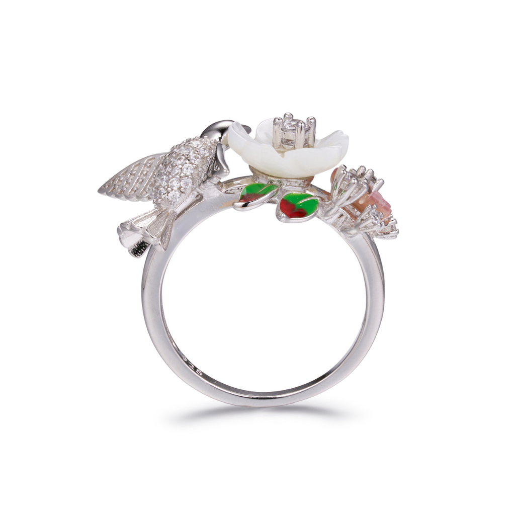 U3804, Ring Silver 925,  Shell flower