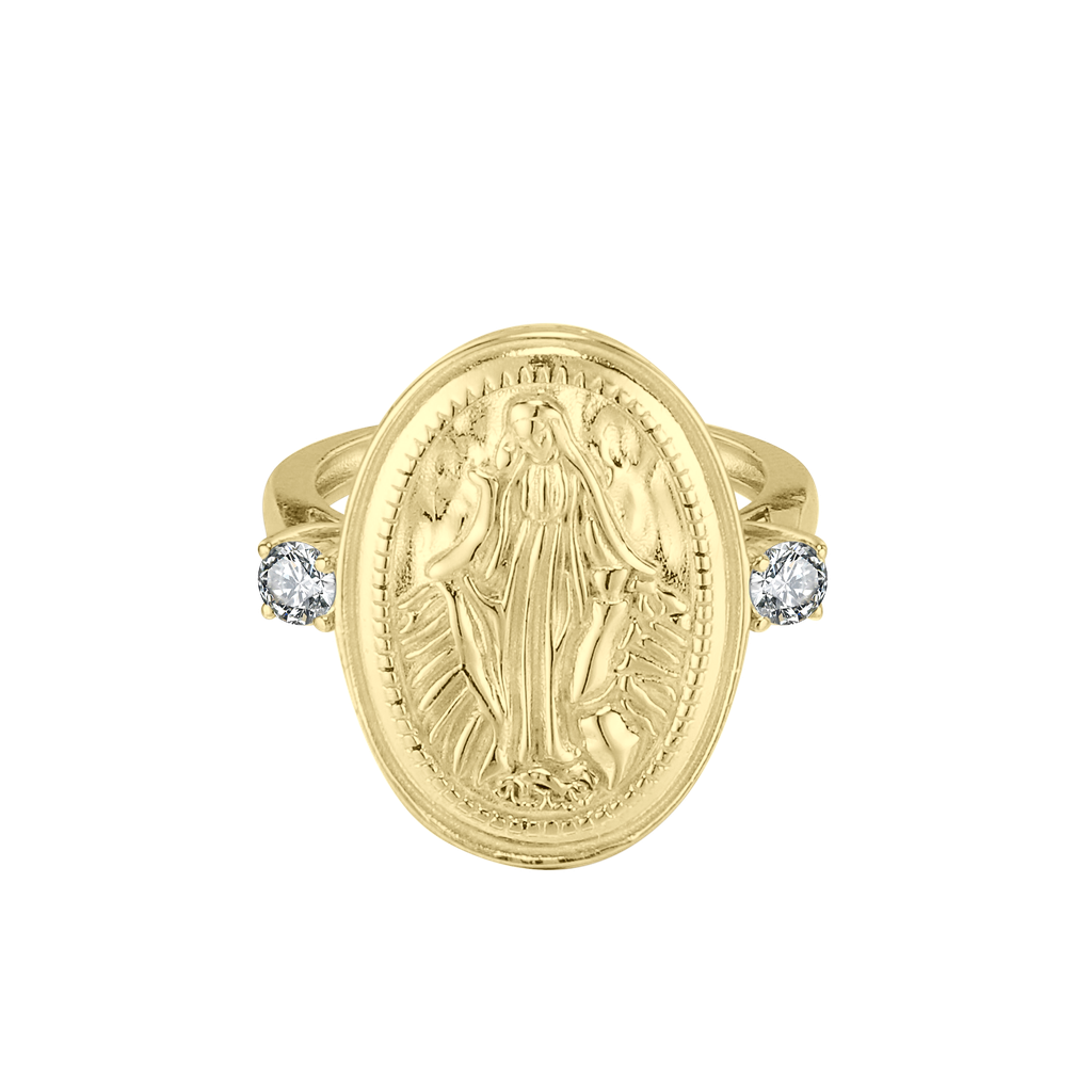U4172, Ring Silver 925, 18K Gold Plated White CV