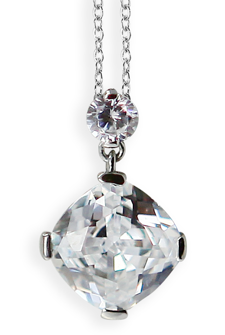 M3152, Pendant S. Steel 316L,  White Zircone,  S. Steel Collection
