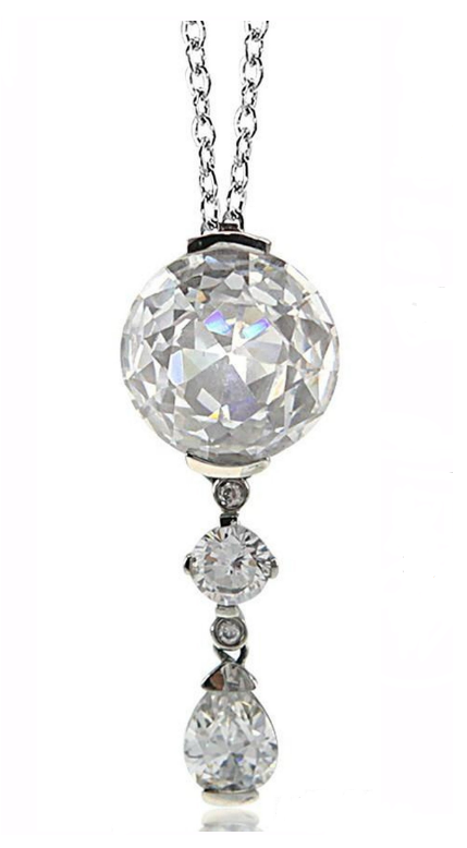 M3149, Pendant S. Steel 316L,  White Zircone,  S. Steel Collection