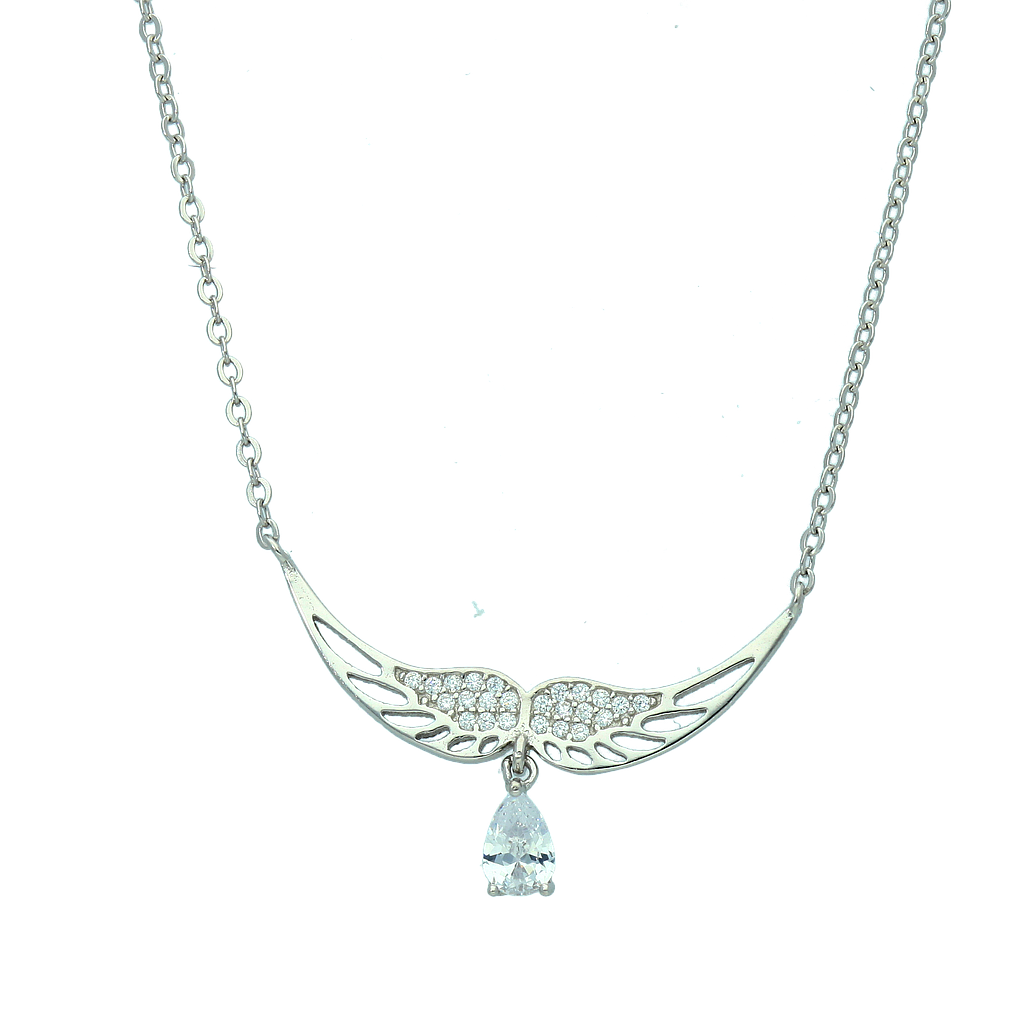 N5685, Necklace Silver 925, White Zircon