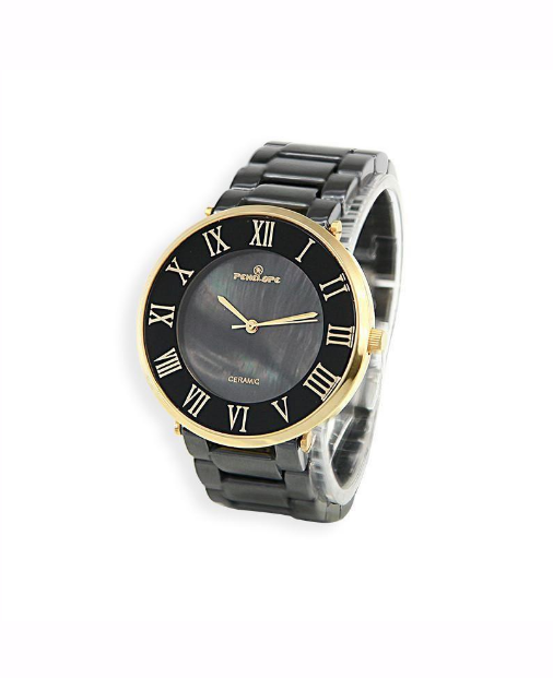 PE283BG, Penelope Watches IPG,  black ceramic,  black MOP dial