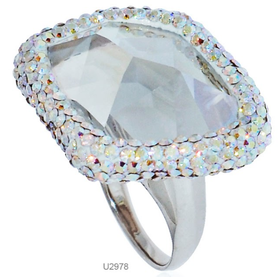 U2978, Ring Silver. 925,  Aurora Borale Crystal
