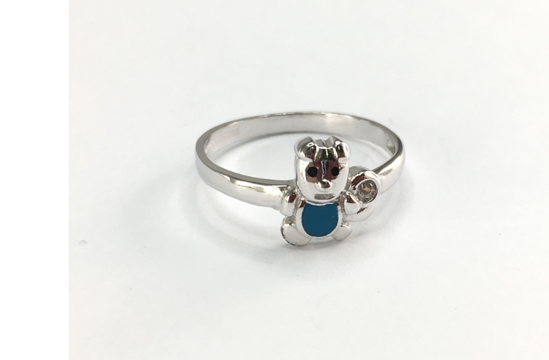 U3189, Ring Silver. 925,  Blue Enamel