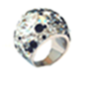 U2982, Ring Silver. 925 ,  Jet Hematita,  Crystal