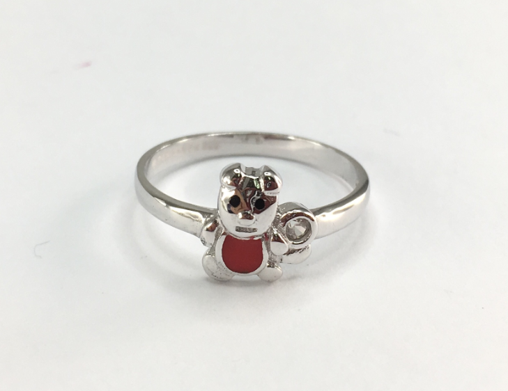 U3190, Ring Silver. 925,  Red Enamel