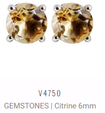 V4750, Earrings Silver 925, Citrine
