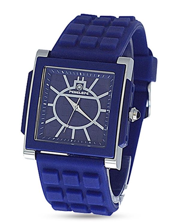 PE08158B, Watches,  blue case & dial,  plastic strap