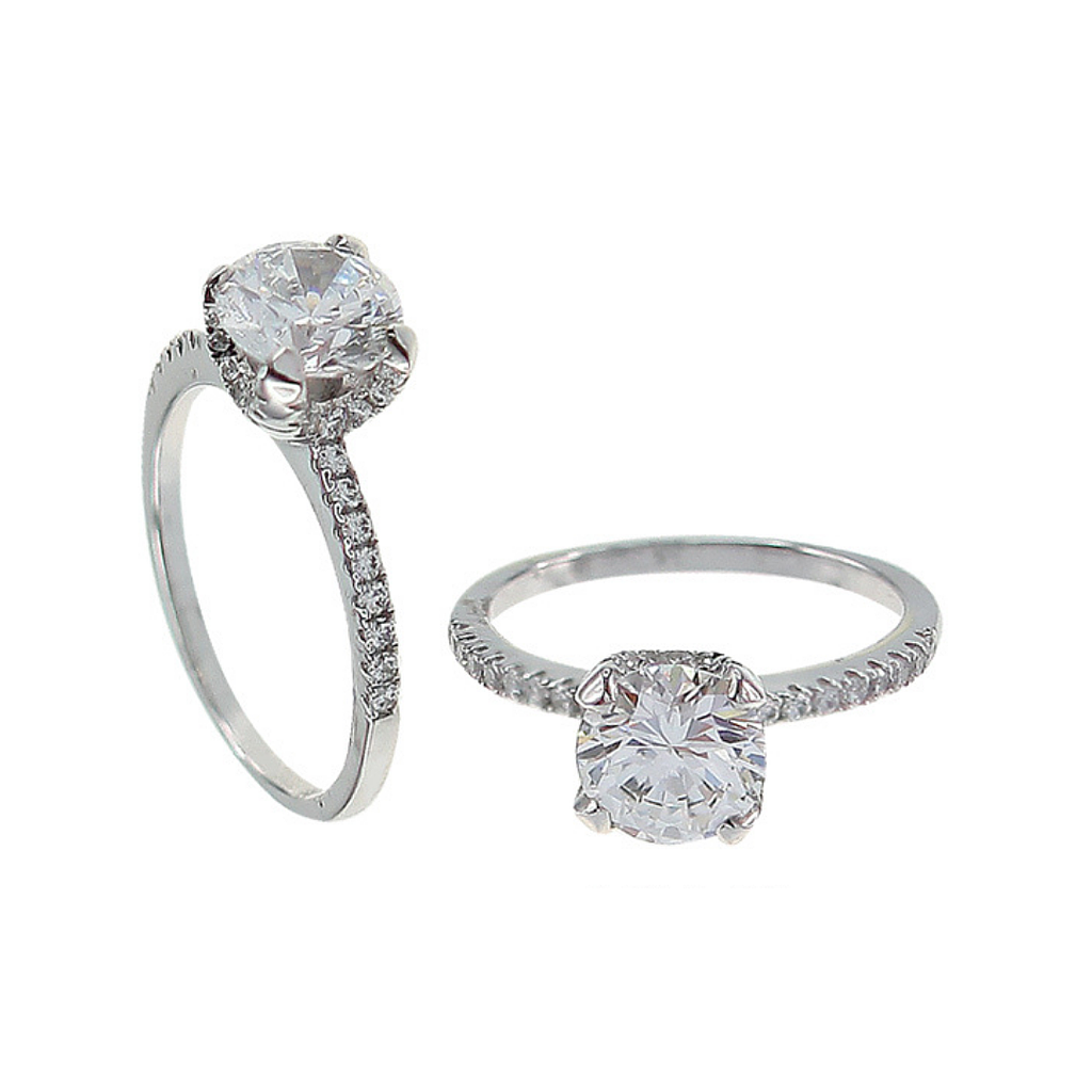 U3168, Ring Silver. 925,  White Zircone,  Micro Pave