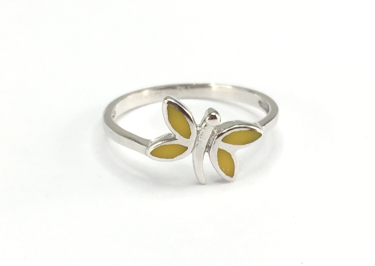 U3194, Ring Silver. 925,  Yellow Enamel