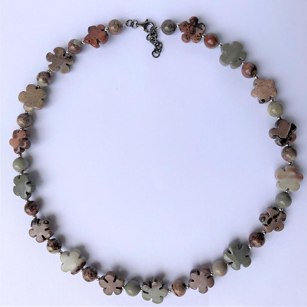 N5617,Necklace,Silver 925,Jasper 