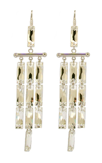 V3034 Earring Silver SW Crystal 