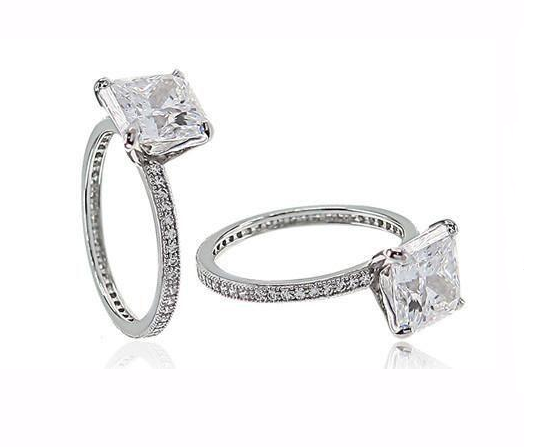 U3084, Ring Silver Rings 925,  Micro Pave Setting,  Cubic Zircon,  Rhodium Plated,  Simplicity Collection