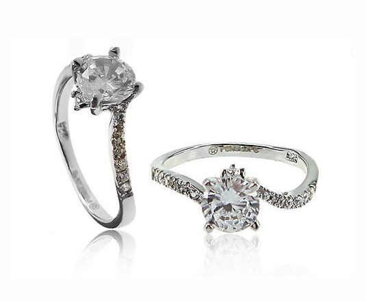 U3069, Ring Silver Rings 925,  Micro Pave Setting,  Cubic Zircon,  Rhodium Plated,  Simplicity Collection