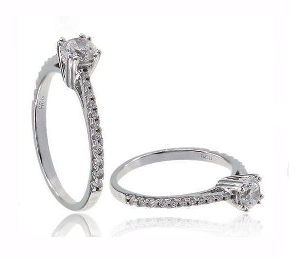 U3058, Ring Silver Rings 925,  Micro Pave Setting,  Cubic Zircon,  Rhodium Plated,  Simplicity Collection
