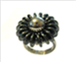 U3299, Ring S. Steel 316L Hematite Crystal