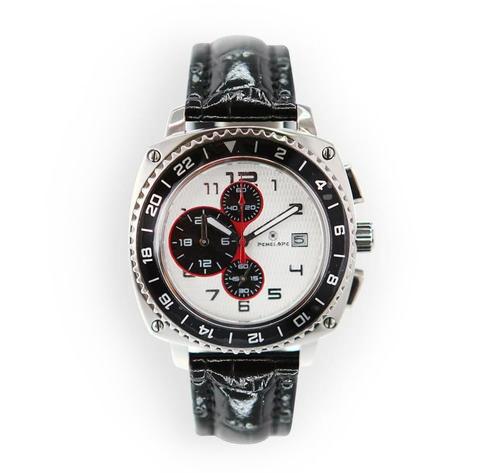 PE08157Z, Watches Steel case,  Quartz ,  black leather strap 