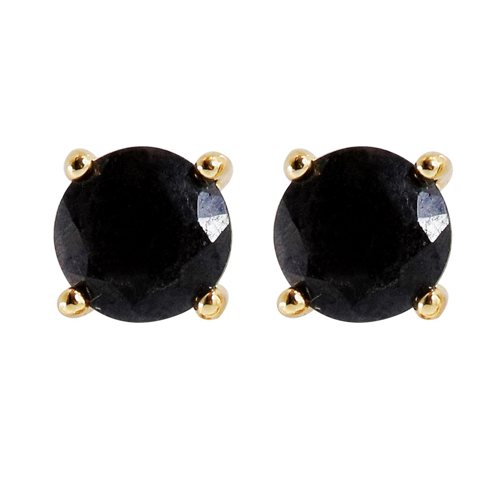 V4746, Earrings Silver 925, Black Sapphire