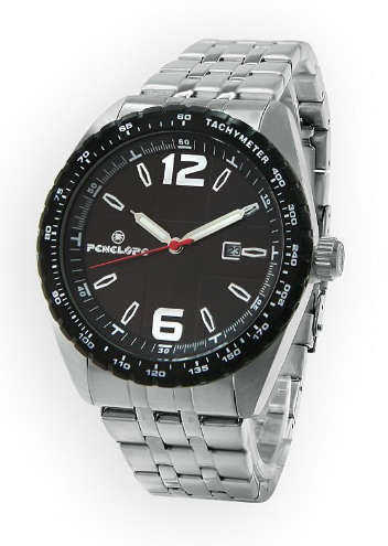 PE289SN, Watches S. Steel case & band, black dial
