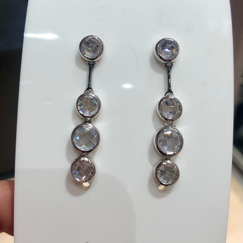 V2934, Earrings Silver.925,  White Zircone, Rhoudium IPB