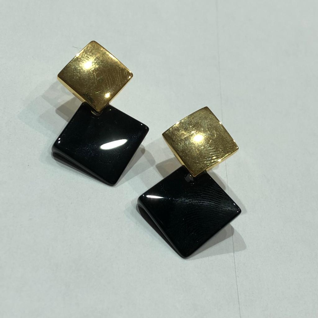 V3948, Earrings S.Steel Black Onyx, IPG