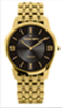 PE264BG, Watches S. Steel Quartz,  Steel IPGold case and band,  black dial 