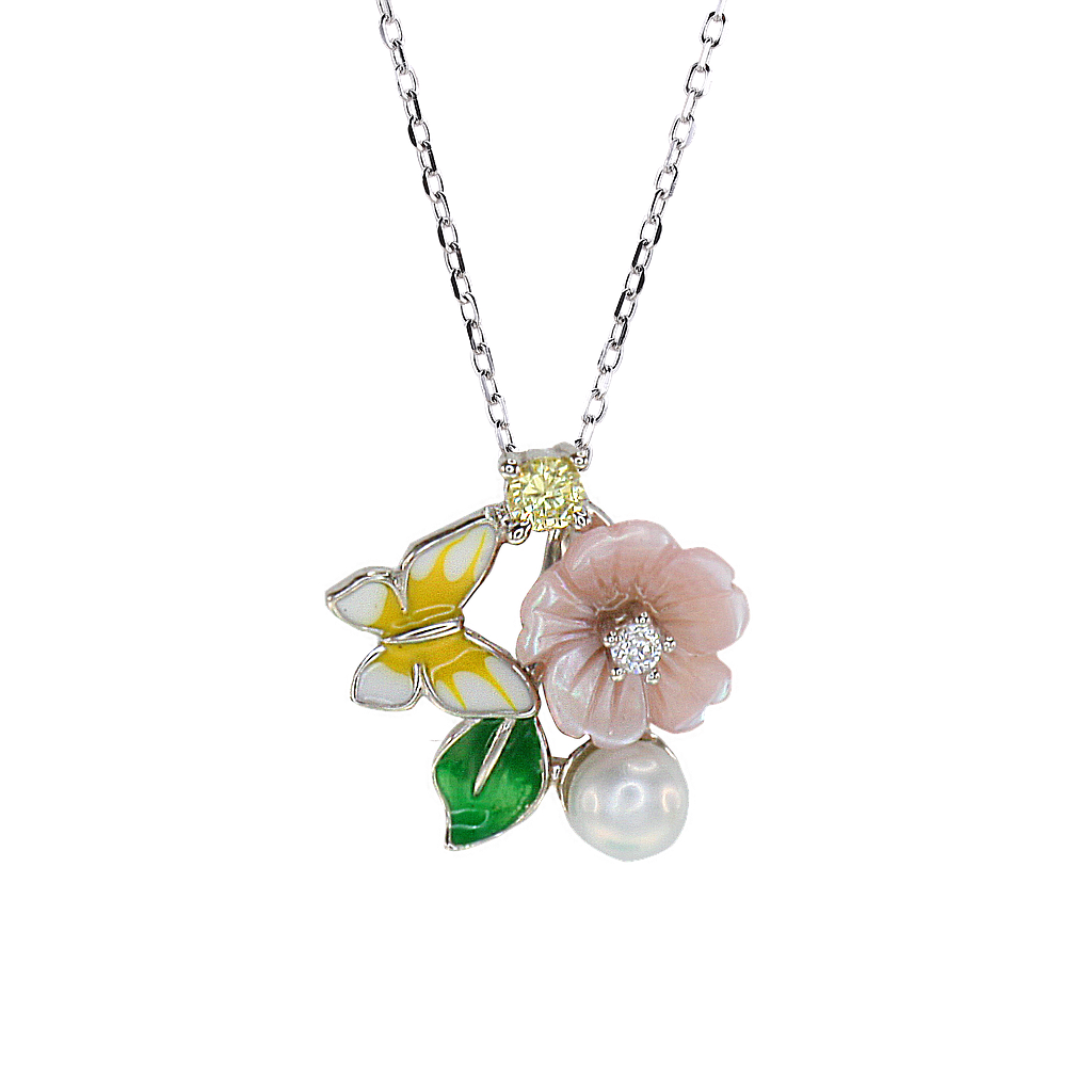 N5313, Necklace Silver 925,  Shell flower