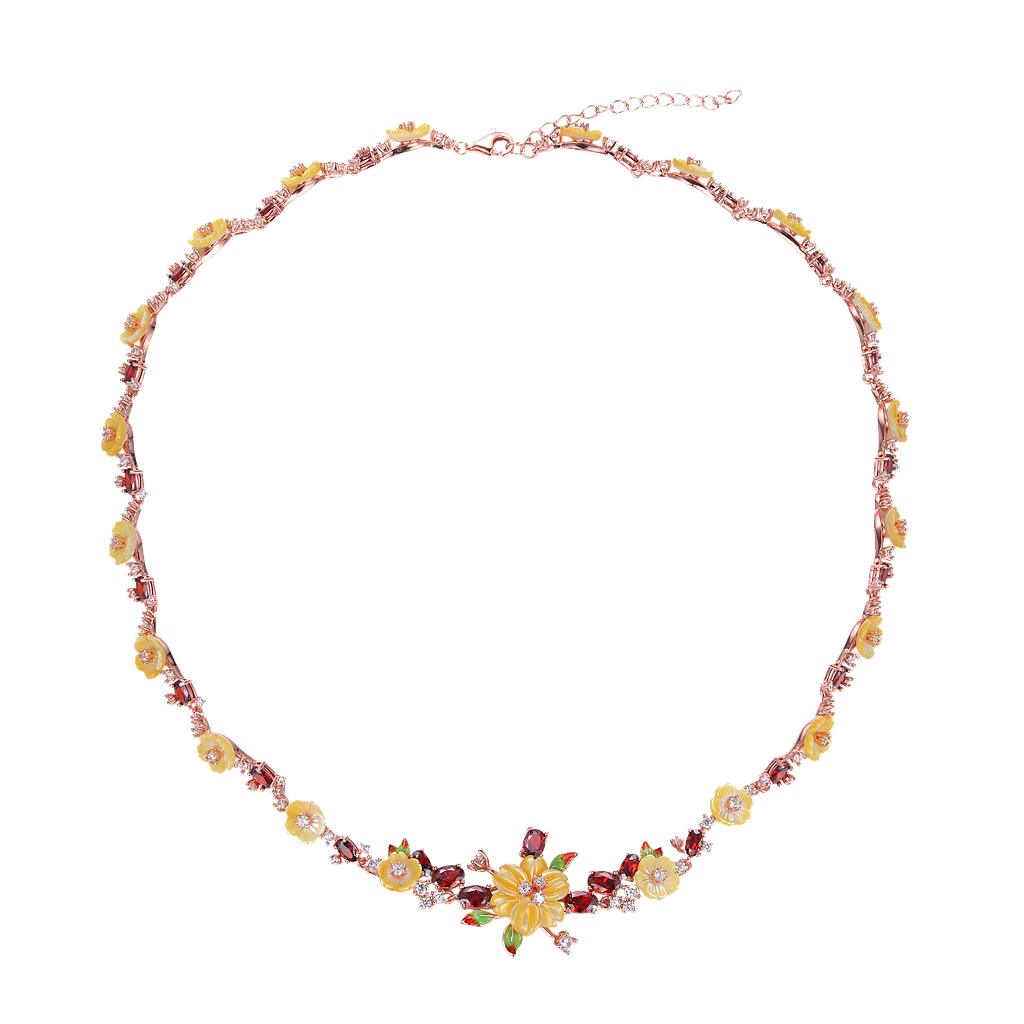N5075, Necklace Silver 925,  Shell flower