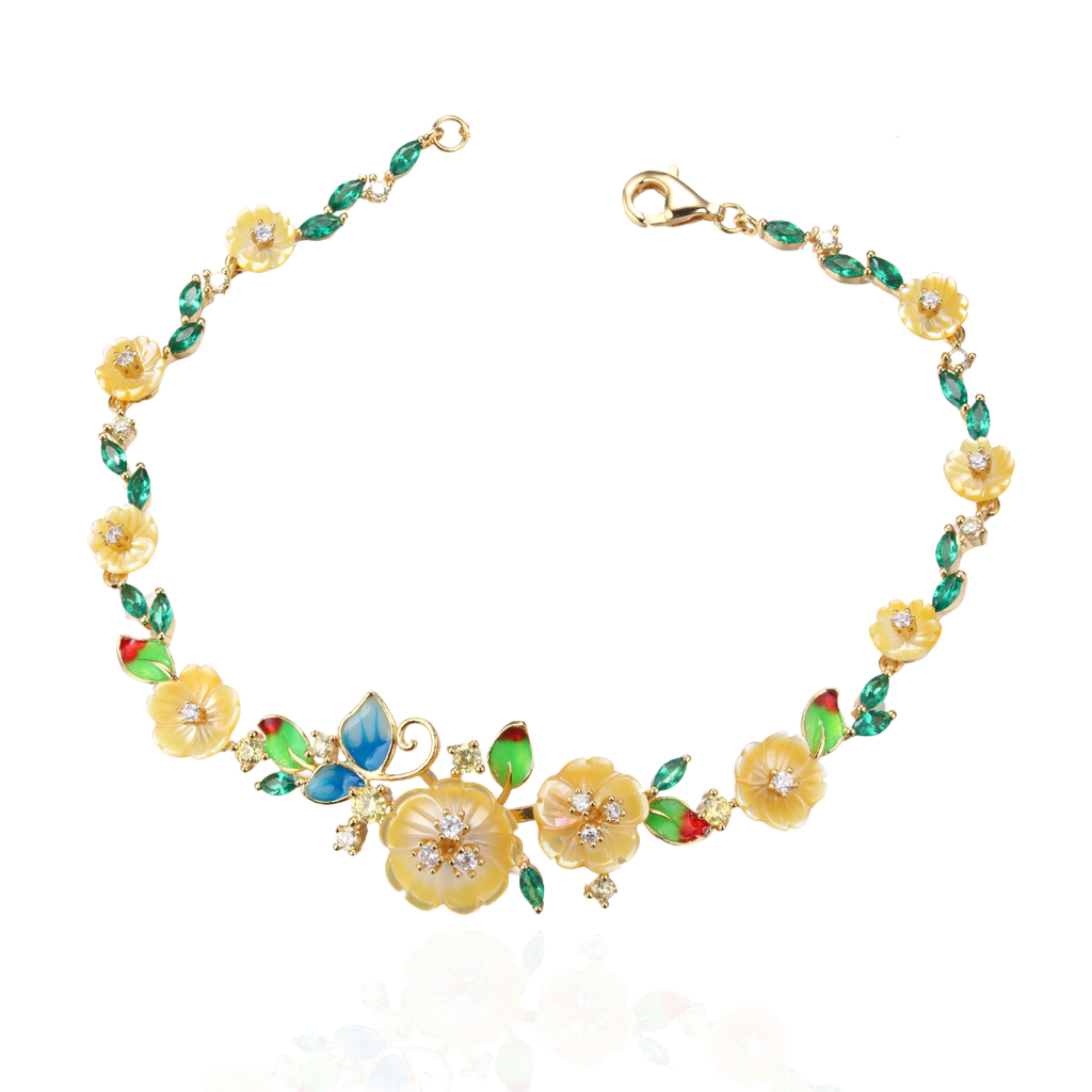 B2600, Bracelet Silver 925, Shell flower