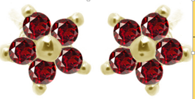 V5186, Earrings Silver 925,  Garnet,  IPGold