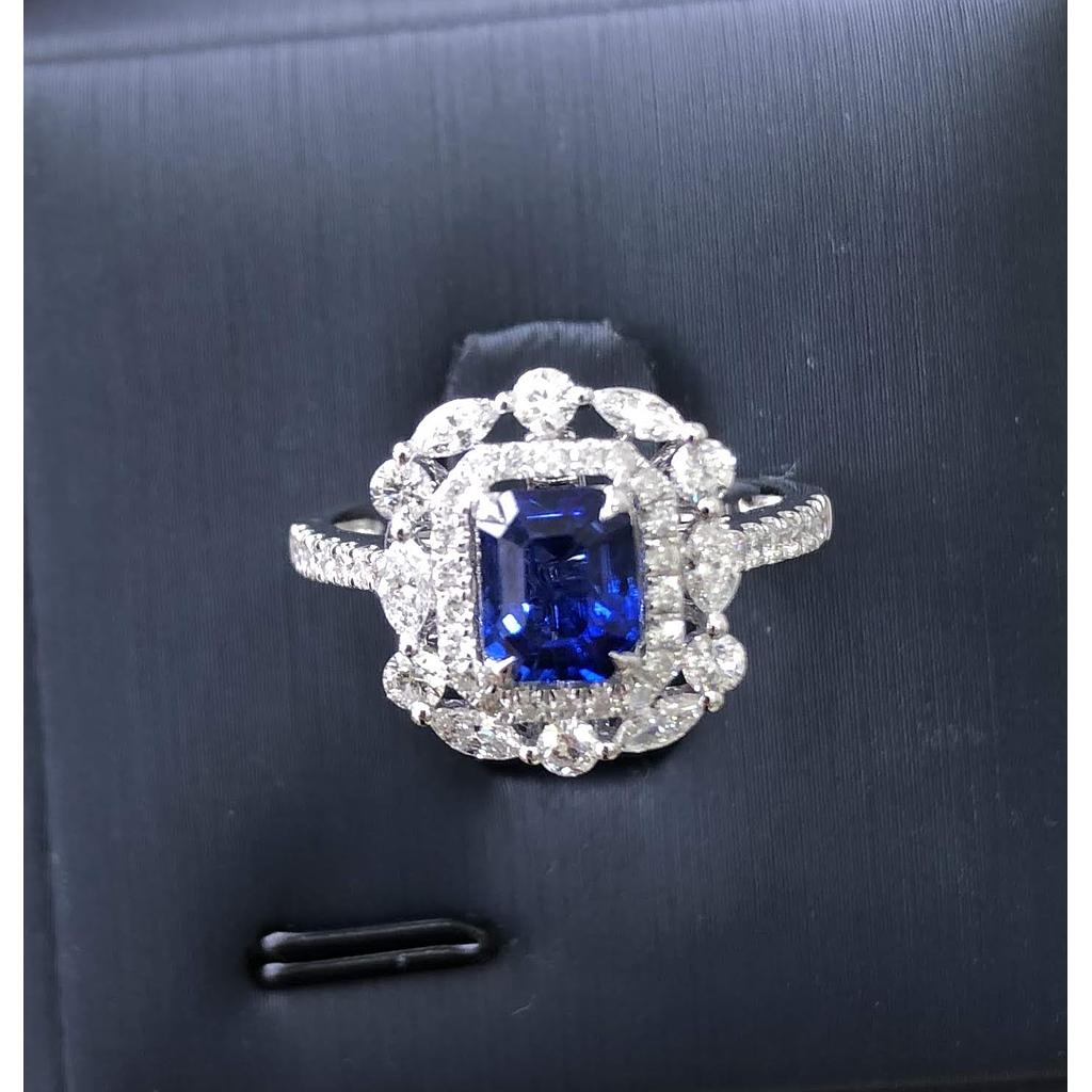 RGD1956115.Ring,Gold18K,4,1g,Dia 0.793ct.Sapphire 0.96ct,SI ,GF