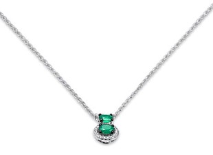 NGD211152 Necklace 18K,2.5g,Dia,0.040ct,I,I,J,18 pcs,Emerald,0.312ct,2 pcs