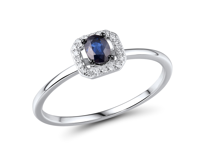 RGD159145 Ring 14K,1.44g,Dia,0.044ct,I,I,J,20 pcs,Blue Sapphire ,0.241ct,1 pcs