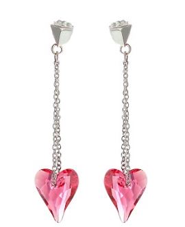 V3318, Earrings Silver 925 Indian Pink color Crystal
