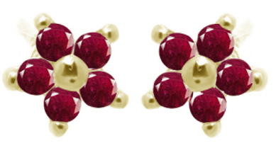 V5191, Earrings Silver 925,  Indian Ruby,  IPGold