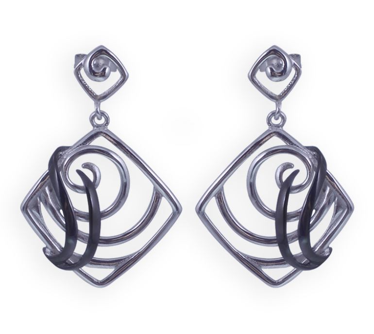 V3444, Earrings Silver. 925,  IPB planted