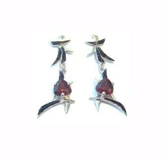 V3284, Earrings Silver. 925,  IPB,  White Zircone Stone
