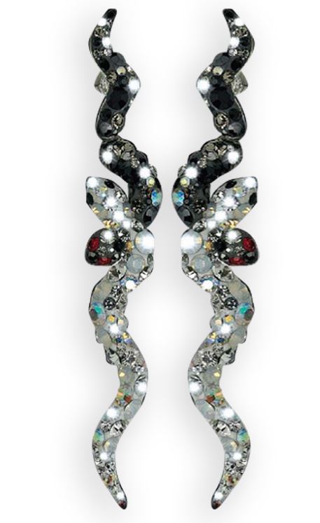 V3125, Earrings Silver. 925,  Jet Crystal