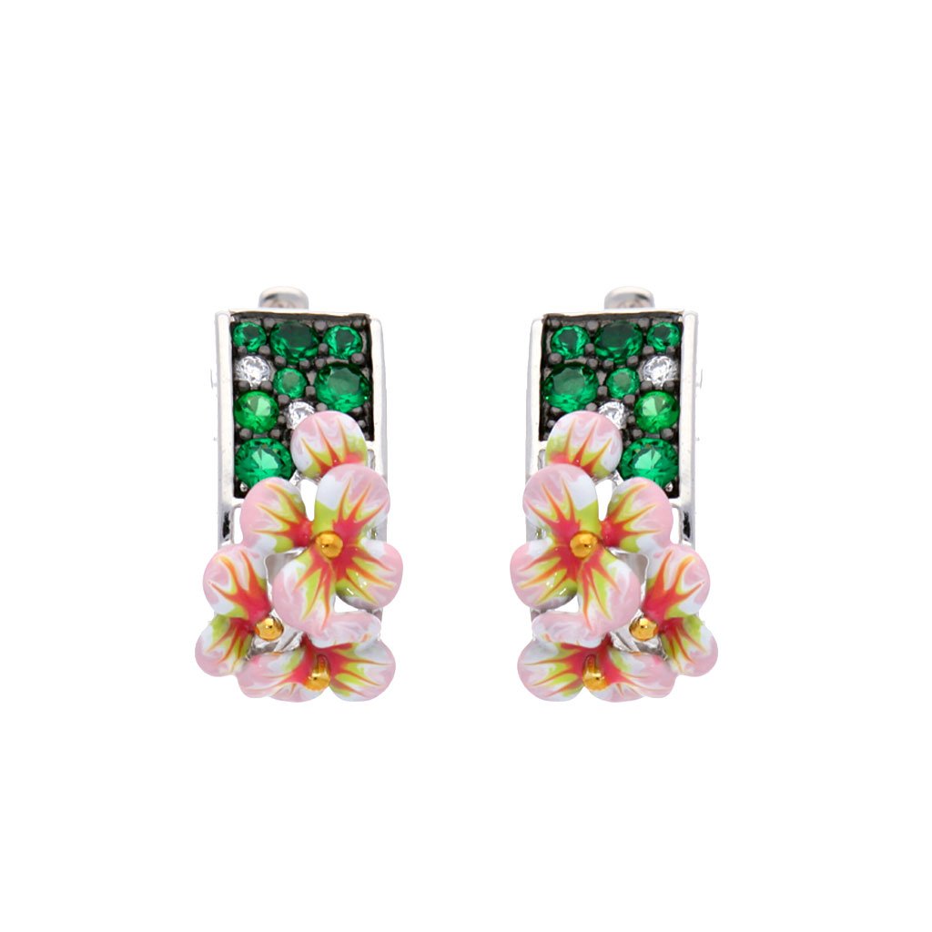 V5734,Earring,925 Sterling Silver,Cubic Zirconia,Enamel