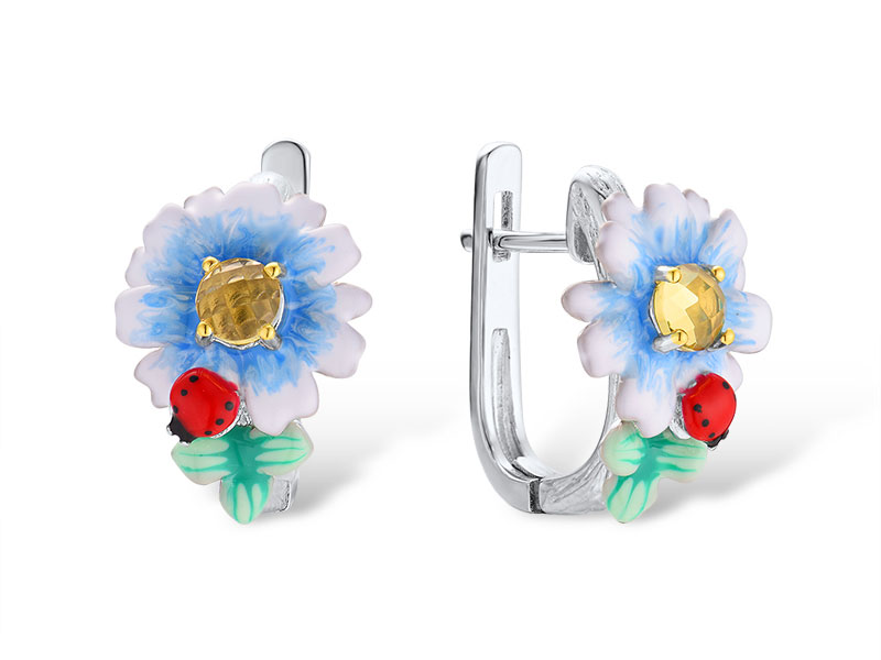 Earrings Silver 925,Enamel