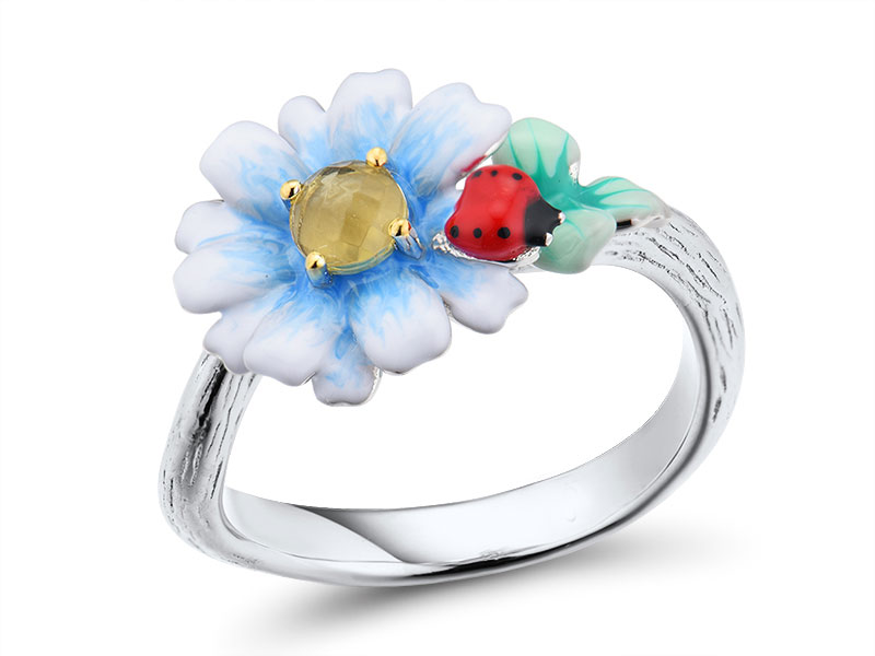 U3972,Ring Silver 925,Enamel