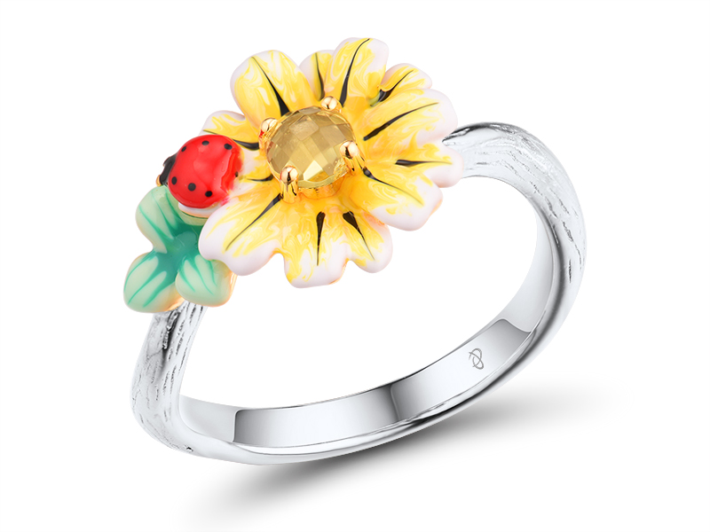 U3971,Ring Silver 925,Enamel