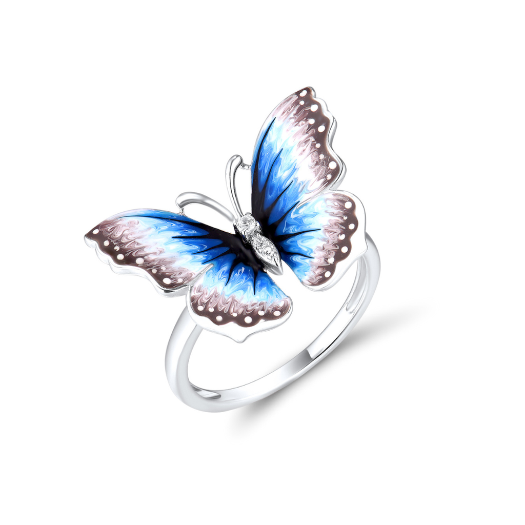 U4107, Ring, 925 Sterling Silver, Cubic Zirconia, Matt Enamel