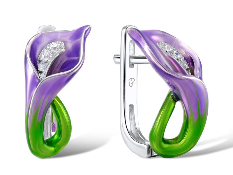 Earrings Silver 925,Enamel