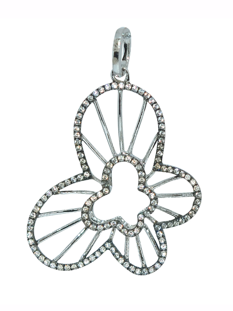 M3046, Pendant Silver. 925 White Zircone,  PIB Planted