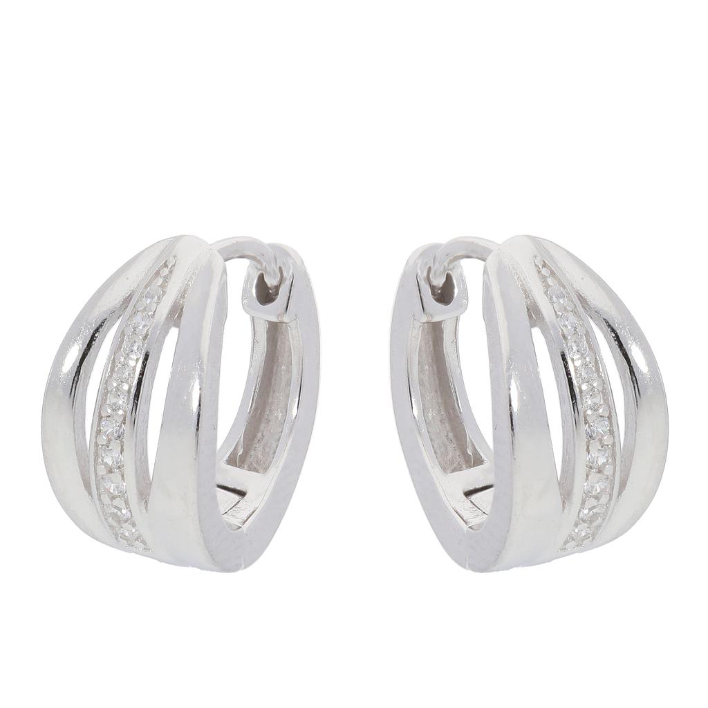 V5657, Earrings Silver 925, White Zircon