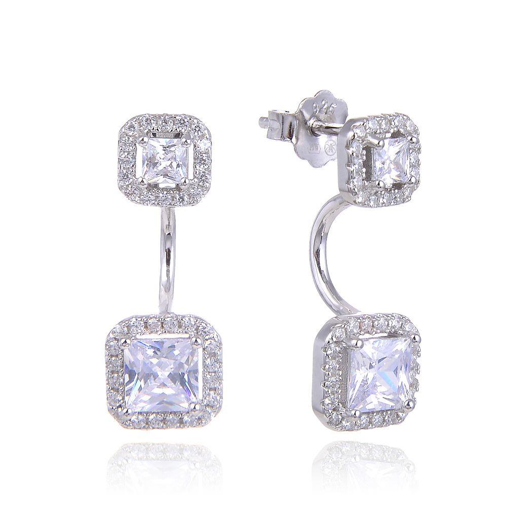 V5850,Earrings,Silver 925,Rhodium Plated ,Cubic Zircon