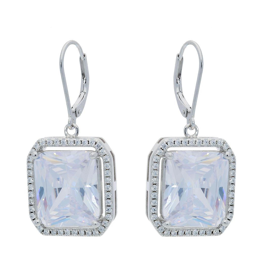V5648, Earrings Silver 925, White Zircon
