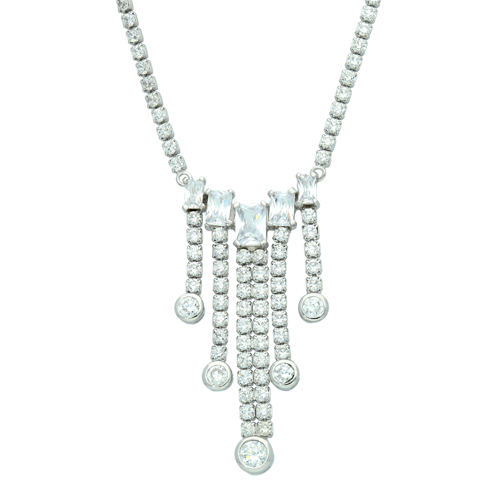 N4080, Necklace  Silver 925 ,   Zircon Stone